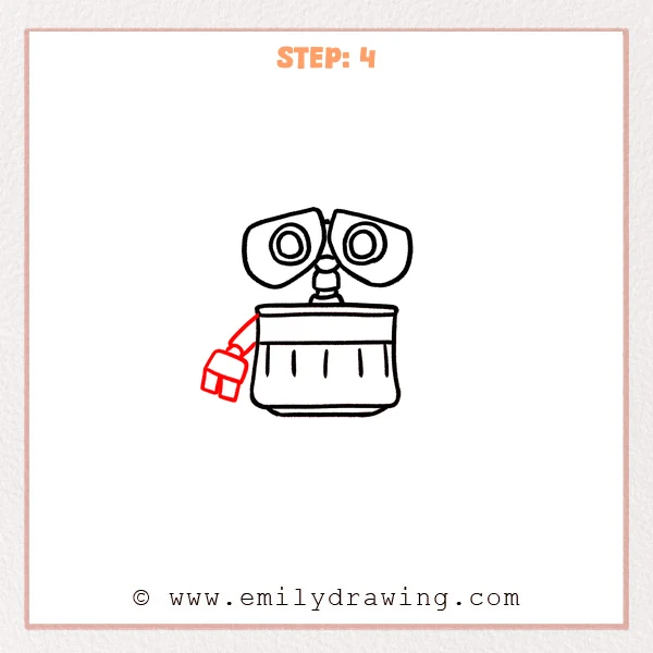 how to draw a wall e - Step 4
